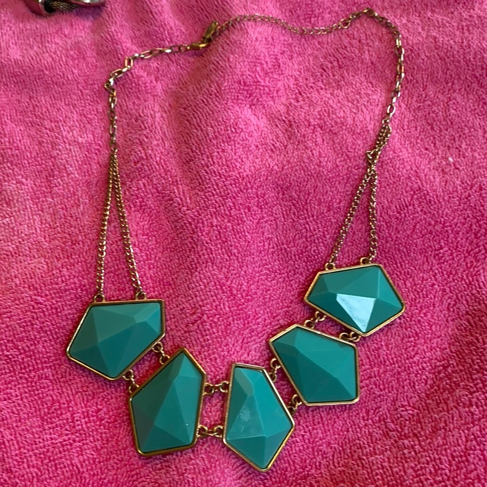 Women’s aqua and gold necklace